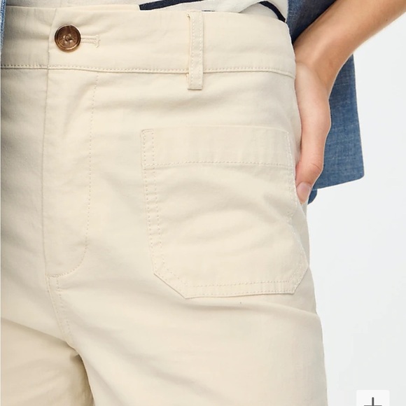 J crew natural Lizzie high-rise patch-pocket wide-leg pant - Picture 2 of 5